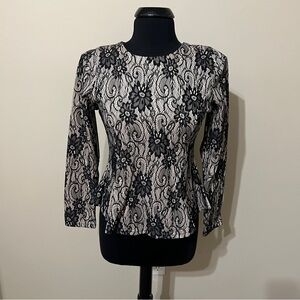 Akira Black and Cream Lace Top